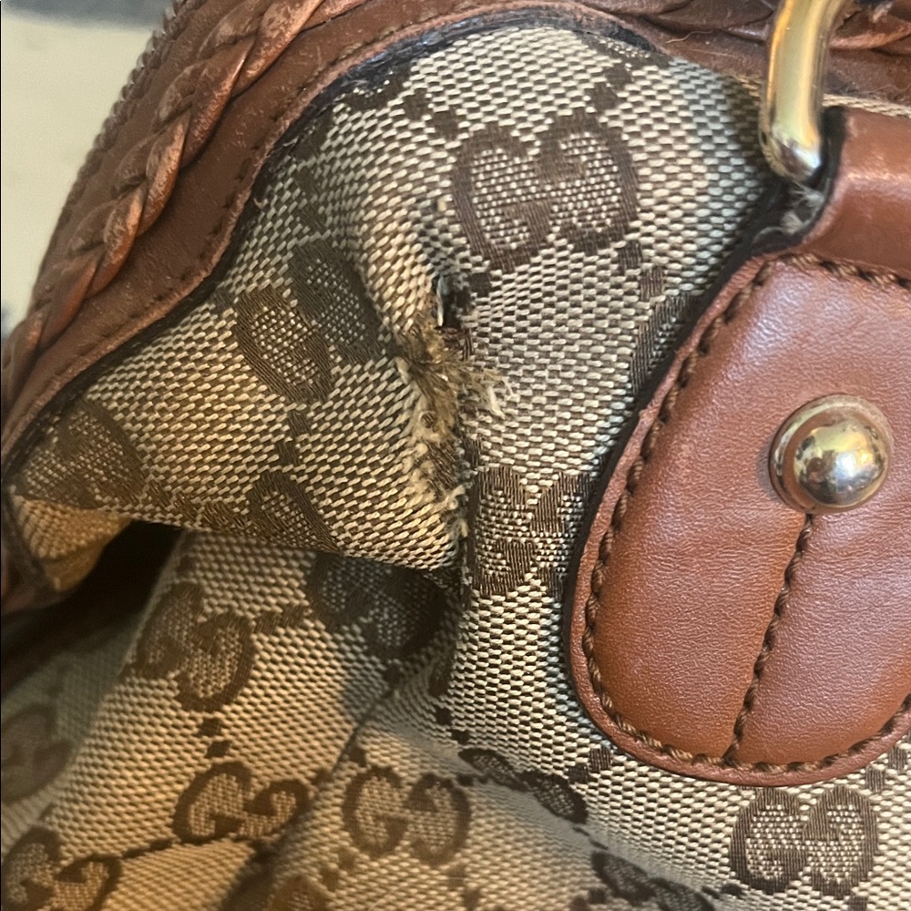 Authentic Gucci Monogram Satchel - Picture 7 of 13